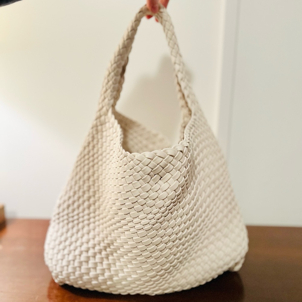 Off white woven bag